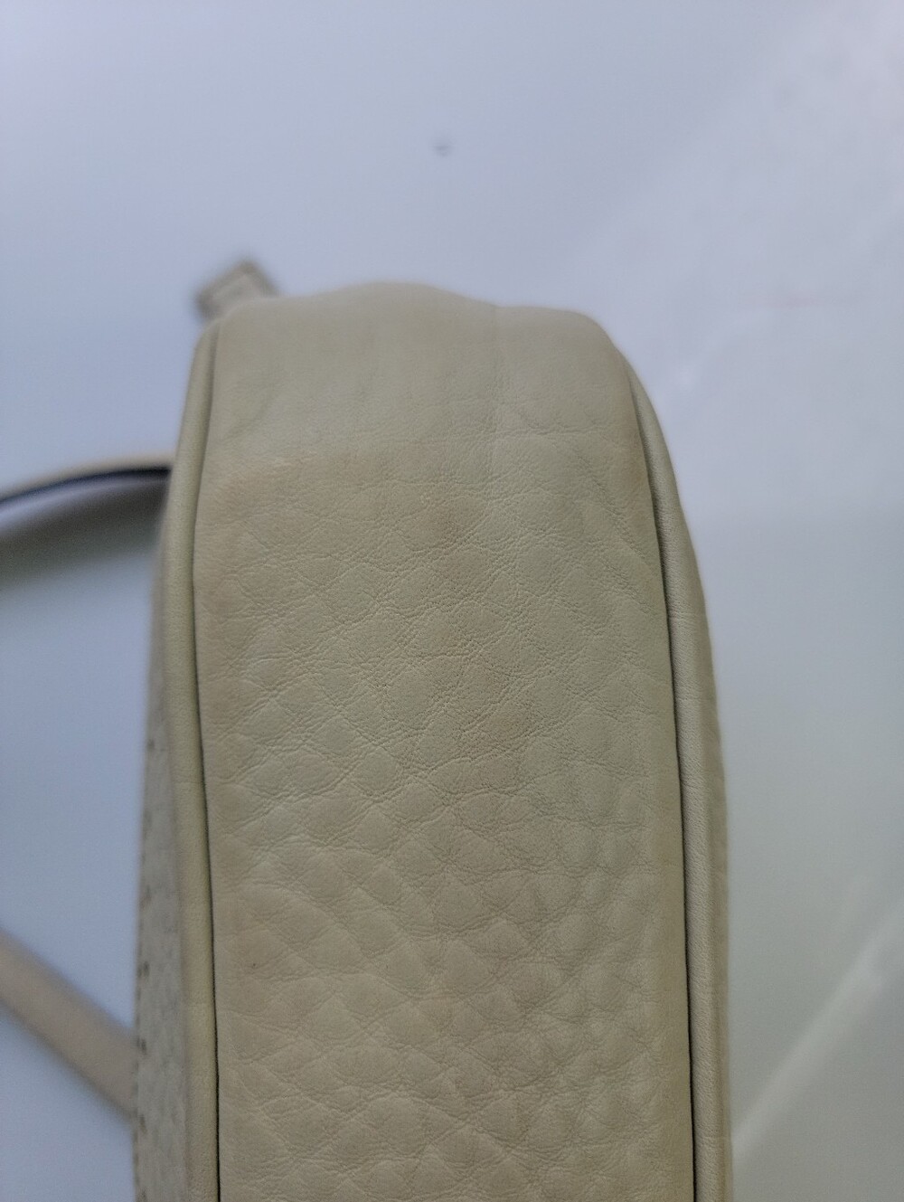 Y2k COACH Demi Baguette Purse Bone Pebbled Leather - Picture 7 of 15